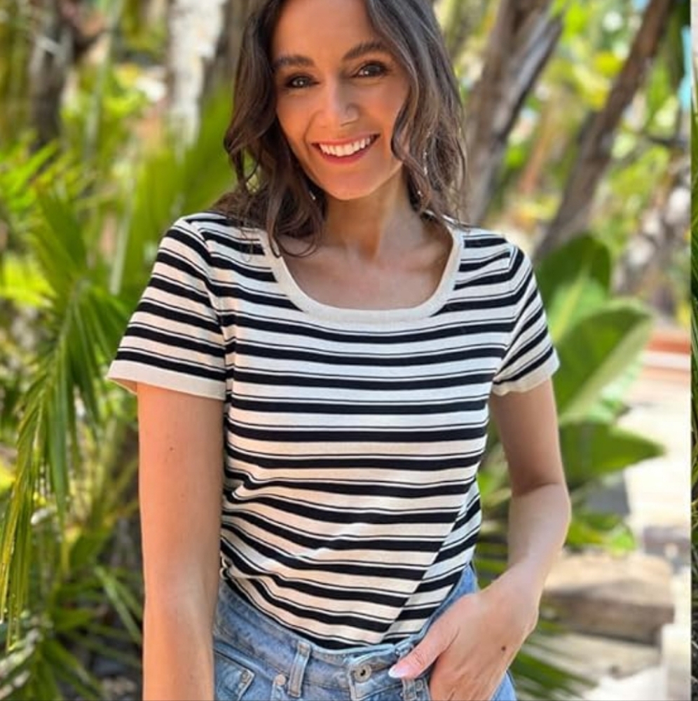 Women Casual Dressy Tops - 2024 Summer Short Sleeve Shirts Trendy Square, small - Picture 2 of 4